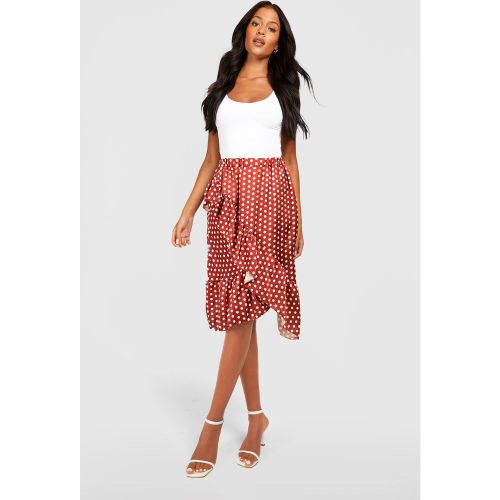 Falda Tall Cruzada De Lunares - boohoo - Modalova