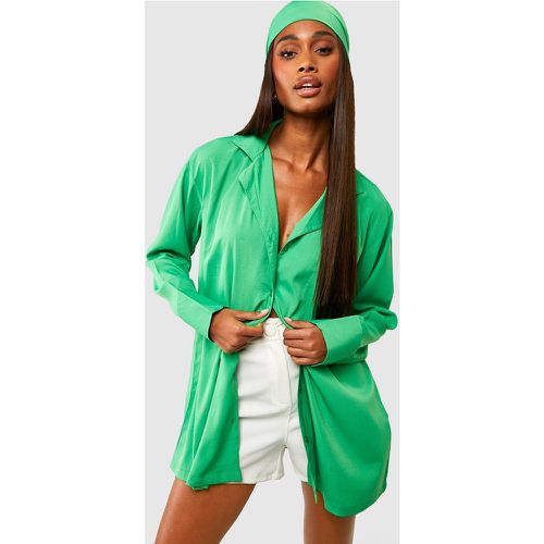 Camicia oversize & foulard, Verde - boohoo - Modalova