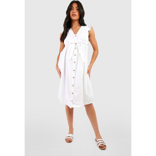 Vestido Premamá Midi De Algodón Con Botones - boohoo - Modalova