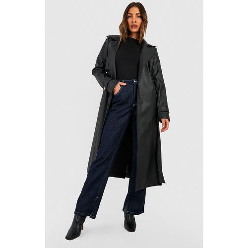 Cappotto Trench in pelle sintetica - boohoo - Modalova