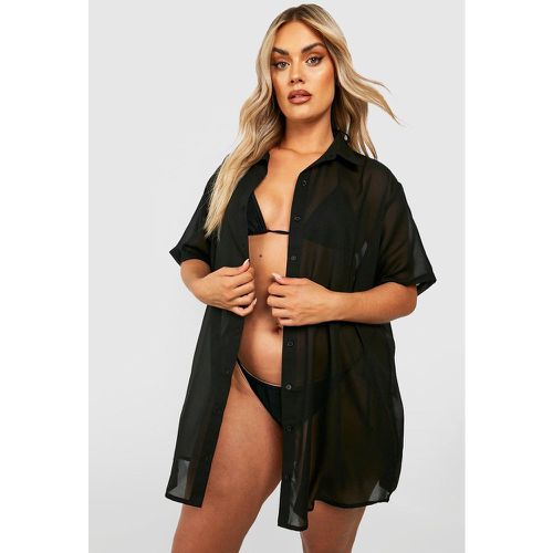 Camisa Plus Básica Para La Playa De Manga Corta - boohoo - Modalova