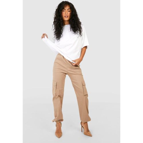 Pantaloni tuta Cargo in Stretch a vita alta - boohoo - Modalova