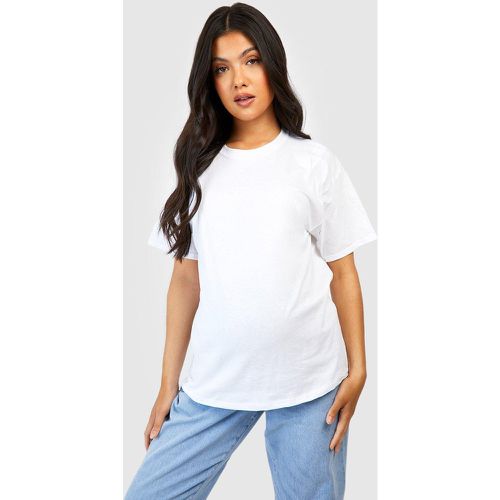 T-shirt Premaman in cotone, Bianco - boohoo - Modalova