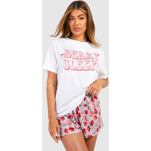 Pijama Corto De Tela Jersey Con Estampado De Bayas - boohoo - Modalova