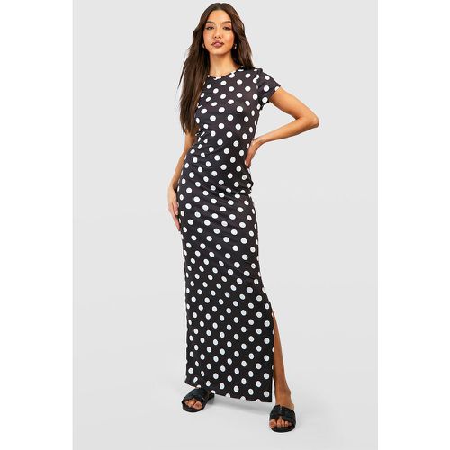 Vestito maxi a pois con maniche ad aletta - boohoo - Modalova