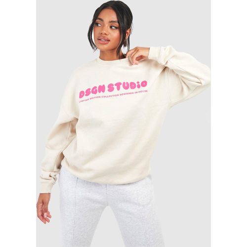 Felpa con slogan Dsgn Studio a bolle - boohoo - Modalova