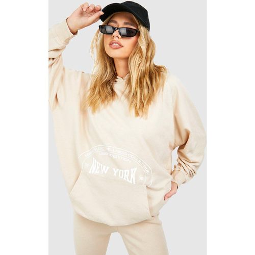 Sudadera Oversize Con Capucha Y Eslogan De New York - boohoo - Modalova