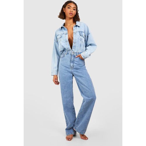 Jeans Tall Basics in taglio maschile a vita alta - boohoo - Modalova