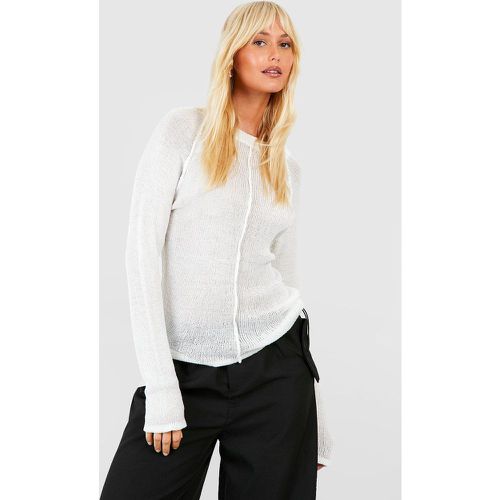 Maglione in maglia semi-trasparente con cuciture sottili - boohoo - Modalova