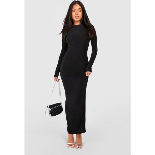 Vestito maxi Petite seducente a maniche lunghe con scollo rotondo - boohoo - Modalova