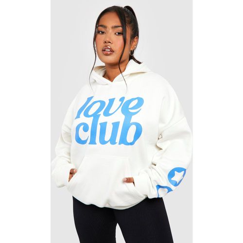 Sudadera Plus Oversize Con Capucha Y Estampado Love Club - boohoo - Modalova