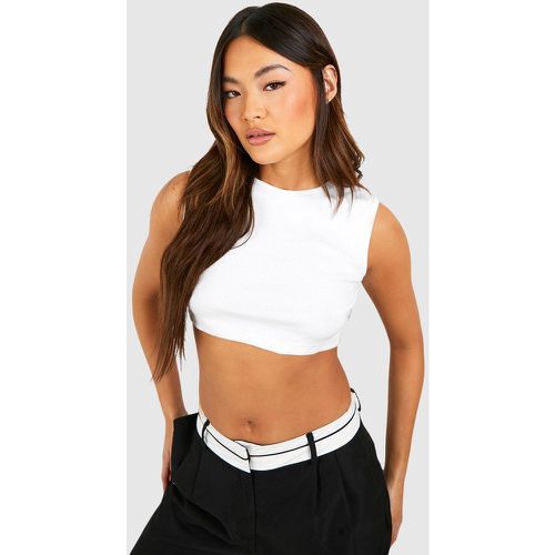 Top Básico De Canalé Con Cuello Alto - boohoo - Modalova