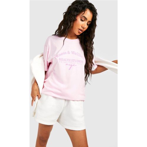 T-shirt oversize con stampa Wellbeing Studio - boohoo - Modalova