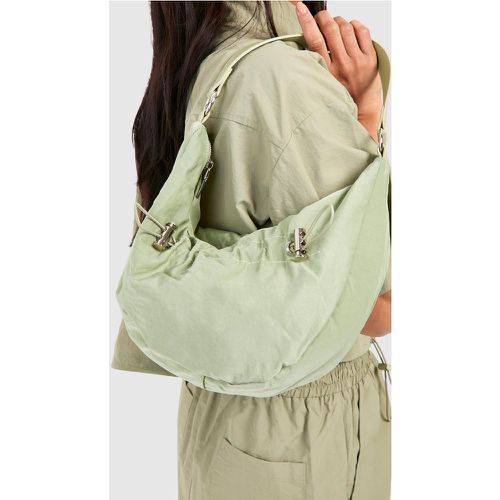 Bolso De Hombro De Nailon, Verde - boohoo - Modalova