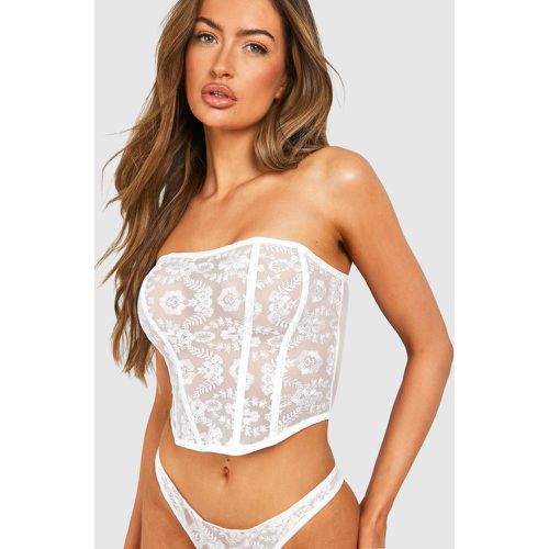 Corsetto da sposa con dettagli in pizzo - boohoo - Modalova