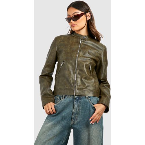 Moto Biker Jacket, Verde - boohoo - Modalova