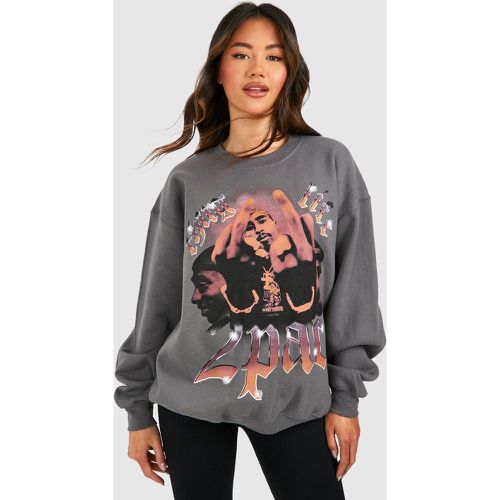 Sudadera Oversize Con Estampado De 2 Pac - boohoo - Modalova