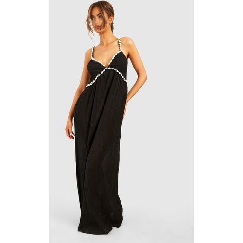 Vestito maxi da mare in Shell effetto goffrato con spalline - boohoo - Modalova