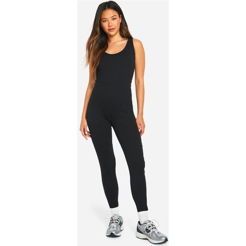 Premium Rib Scoop Neck Unitard - boohoo - Modalova