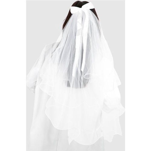 Bow Bridal Veil Hair Clip, Bianco - boohoo - Modalova