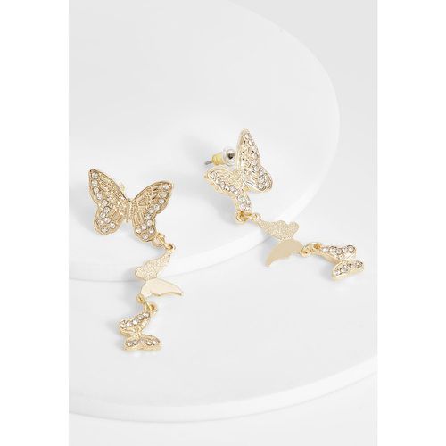 Embellished Butterfly Drop Earrings - boohoo - Modalova