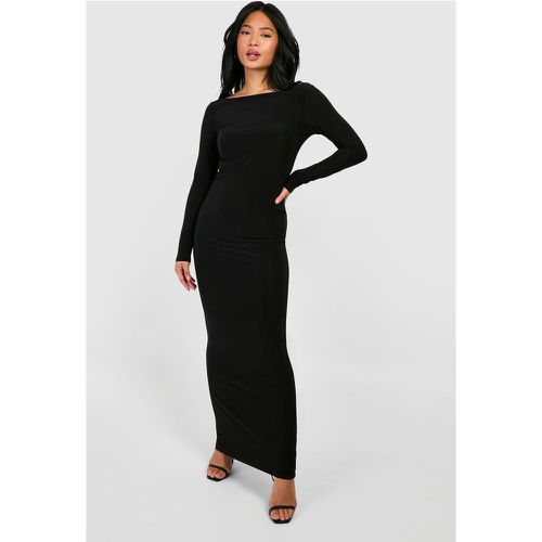 Petite Boat Neck Slinky Maxi Dress - boohoo - Modalova