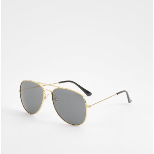 Gold Frame Aviator Sunglasses - boohoo - Modalova