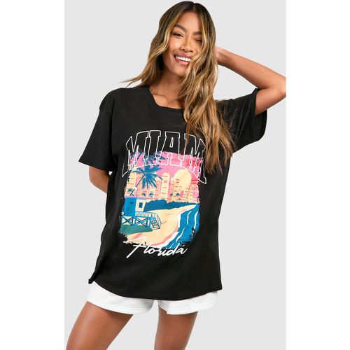 Miami Oversized T-shirt, Nero - boohoo - Modalova