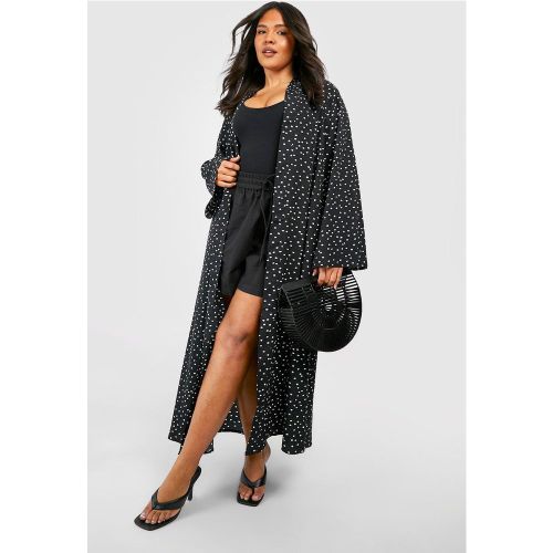 Kimono Plus Size a pois, Nero - boohoo - Modalova