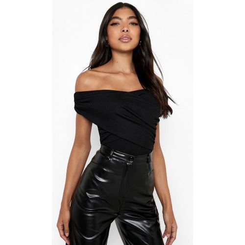Body Tall Reciclado Fruncido Con Escote Bardot - boohoo - Modalova