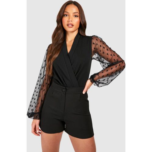 Body Tall Cruzado De Malla Dobby - boohoo - Modalova