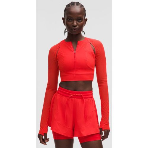 “ T-Shirt manches longues court en maille Collection SLNSHs â€“ Rouge â€“ Taille L - lululemon - Modalova