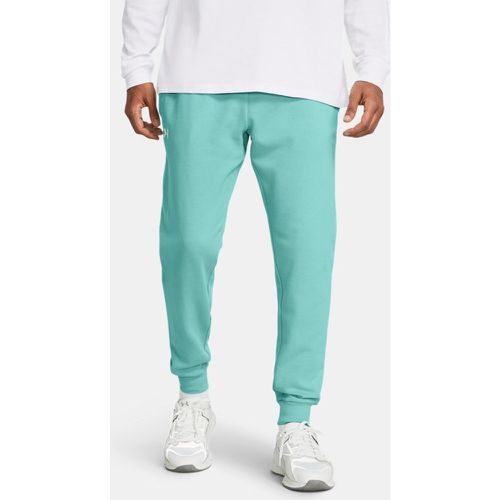 Jogger Rival Fleece da uomo Radial Turquoise / Bianco S - Under Armour - Modalova