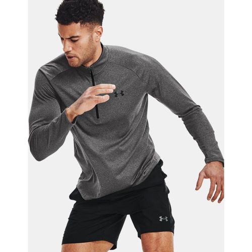 Maglia a manica lunga Tech™ ½ Zip da uomo Carbon Heather / Nero L - Under Armour - Modalova