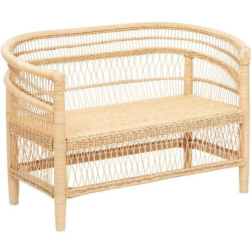 Banquette en rotin et acajou Malevio - 3S. x Home - Modalova