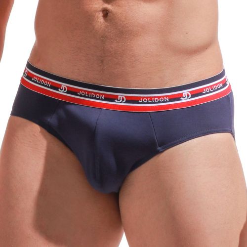 Slip bleu ceinture élastiqué en coton - Jolidon - Modalova