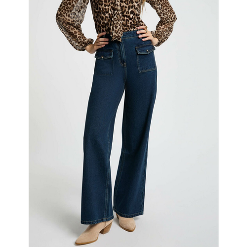 Jeans large taille haute denim brut en coton - Morgan - Modalova