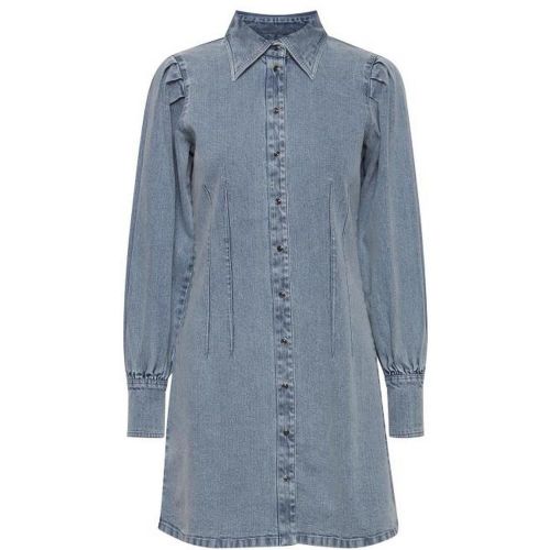 Robe femme bleu clair en coton - Ichi - Modalova