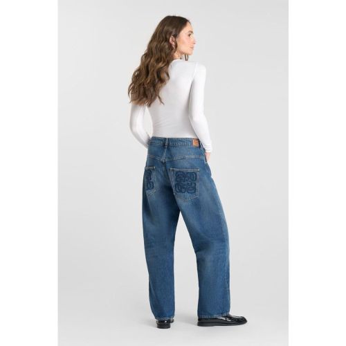 Jeans loose, large balloon taille haute, longueur 34 en coton Nia - Le Temps des Cerises - Modalova