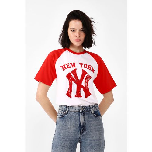 T-shirt in puro cotone bicolor con stampa a contrasto - Dixie - Modalova