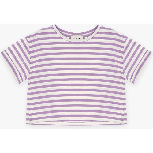 T-shirt bambina fantasia a righe con scollo tondo - Dixie - Modalova