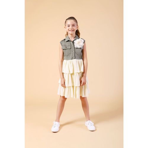 Mini abito bambina con camicia e gonna a balze - Dixie - Modalova