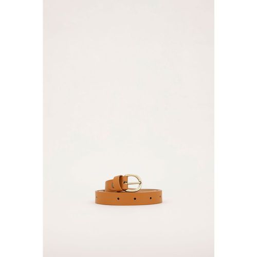 Cintura sottile in vera pelle monocolour con fibbia ovale - Dixie - Modalova