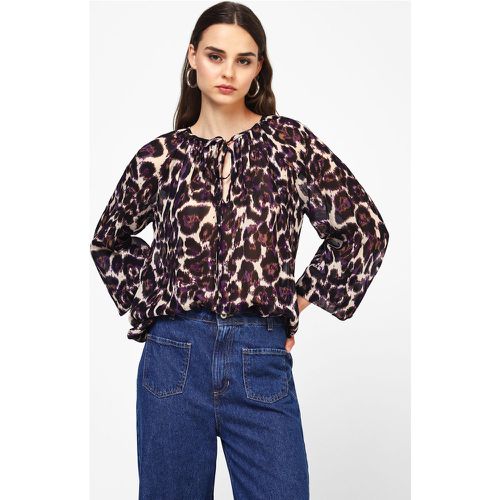 Camicia con stampa animalier e scollo a v - Dixie - Modalova