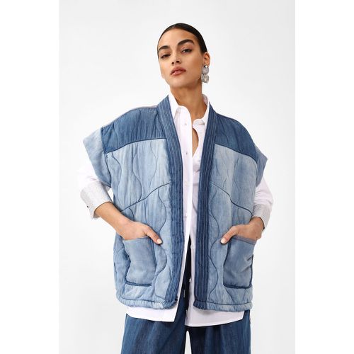 Gilet jeans oversize in puro cotone con tasche applicate - Dixie - Modalova