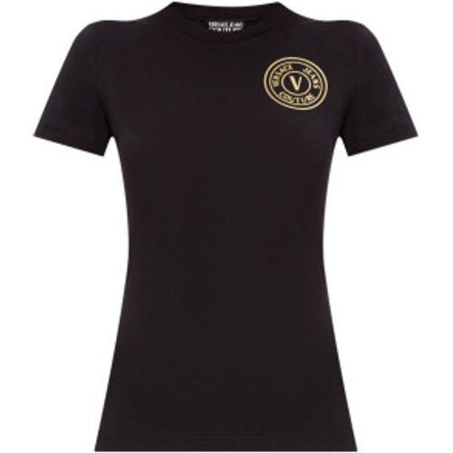 HAHT00-CJ03T Robe t-shirt V-Emblem Logo (S), Casuel, Coton, Manche courte - Versace Jeans Couture - Modalova