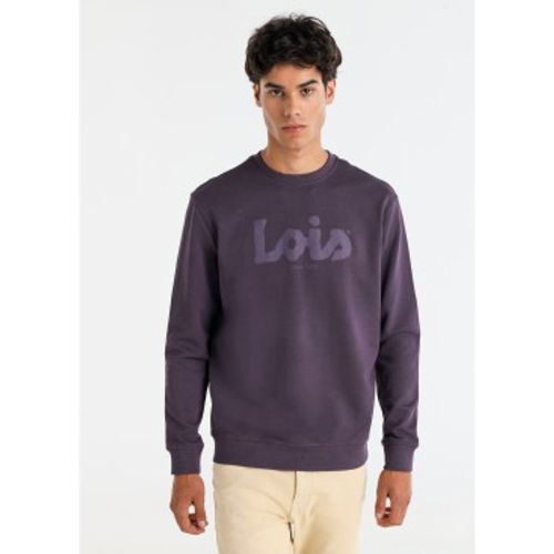 Sweatshirt basique logo imprimé bouffant lilas (S), Casuel, Violet, Coton, Manche longue - Lois Jeans - Modalova