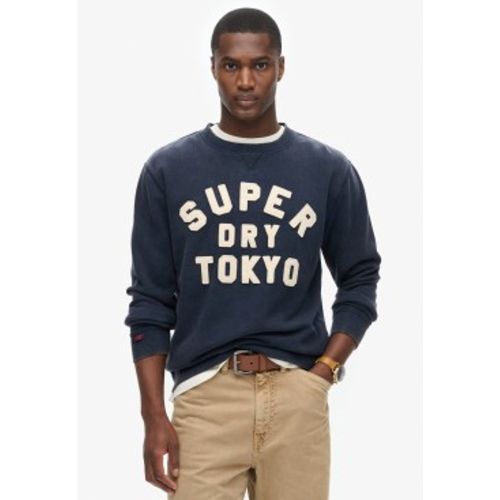 M2013834A Vintage Athletic Crew Sweatshirt (S), Casuel, Coton, Marine - Superdry - Modalova