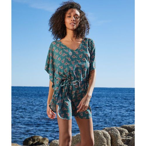 Túnica de playa estampada - GOLDEN - S - Verde - Mujer - Etam - Modalova