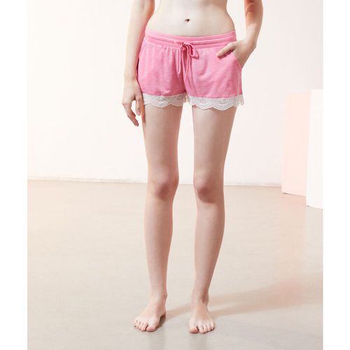 Pantalón corto con motivos de encaje - WARM DAY - XS - Rosa - Mujer - Etam - Modalova